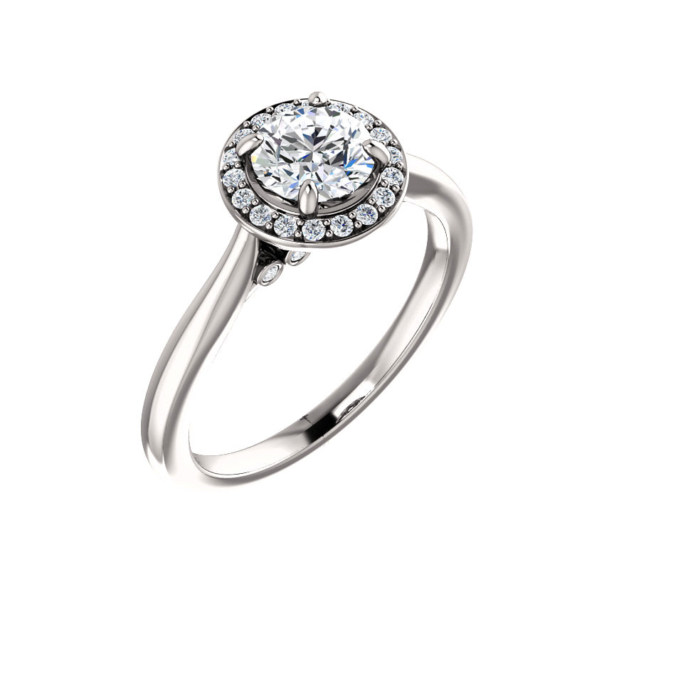 images Solitaire Halo Diamond Engagement Ring Setting