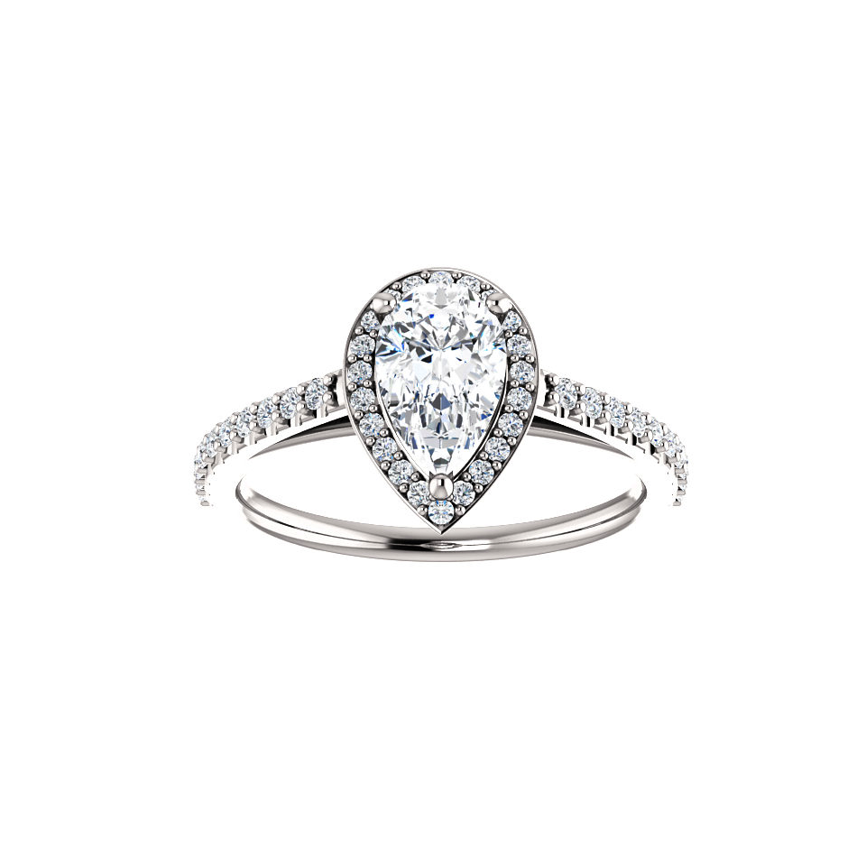 14kt White Gold Oval Halo Engagement Ring