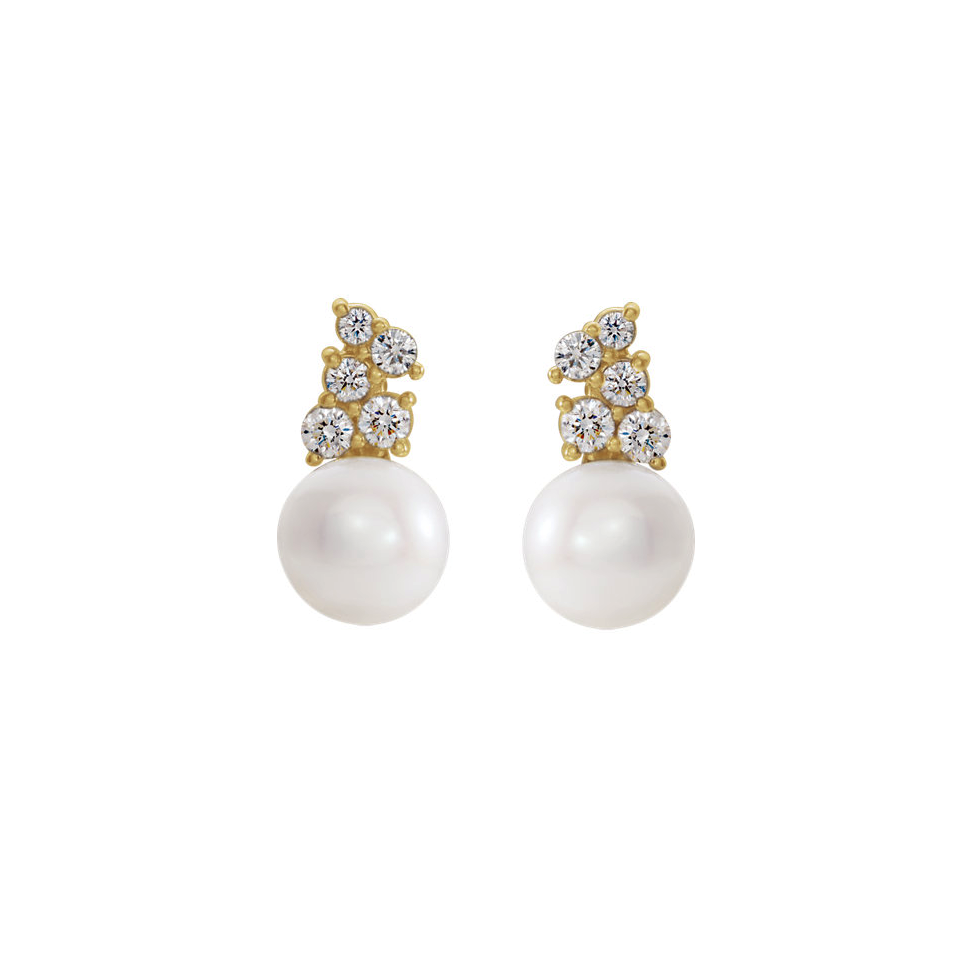 Diamond Vintage Inspired Stud Earrings