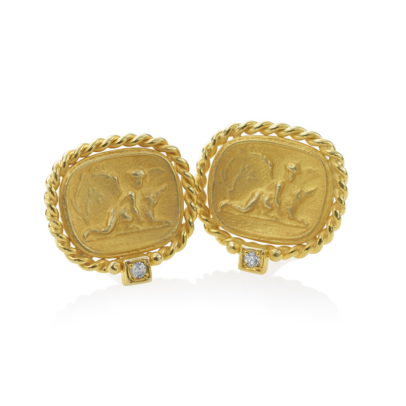 images Roma Gold Coin Earrings