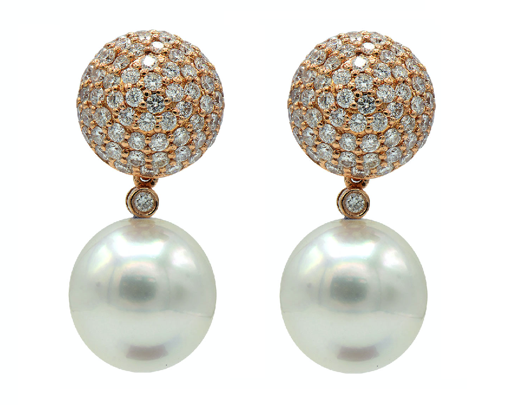 Akoya Diamond Pearl Earrings