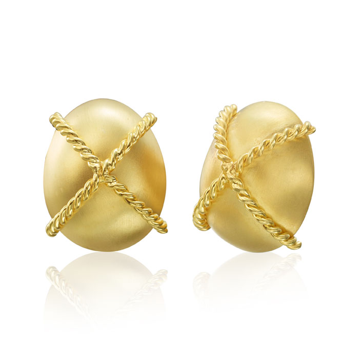 Twist Rope X Diamond Earrings