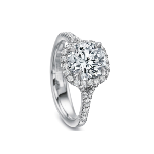 18kt Cushion Halo Engagement Ring Setting
