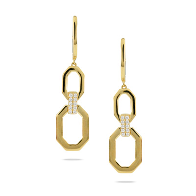 Gold Turquoise Diamond Earrings