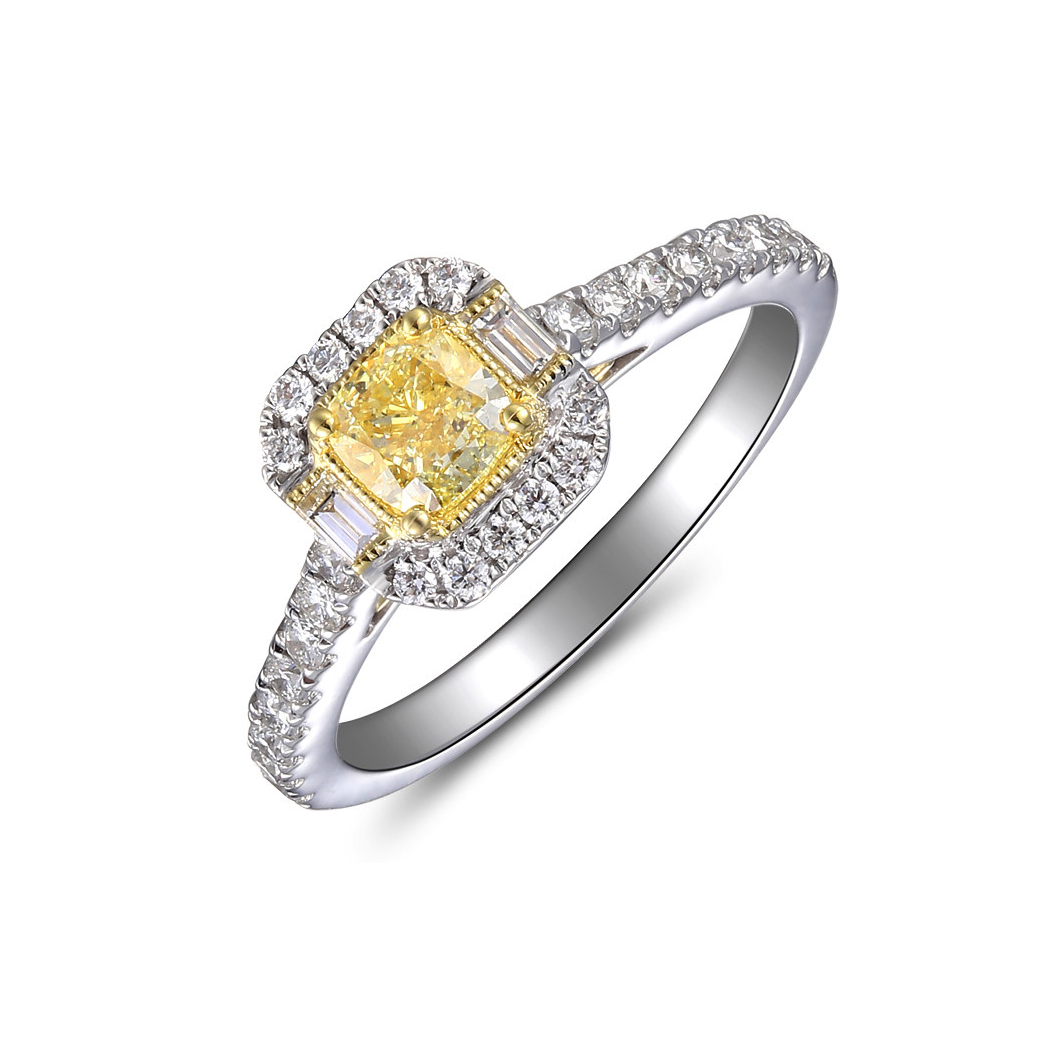 images Radiant Yellow Diamond Engagement Ring