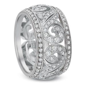 Swirl Diamond Wedding Ring
