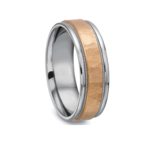 Men's Rose Gold Hammered Wedding Band