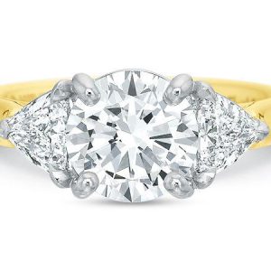 The Rockstar Trio Three Stone Engagement Ring Setting
