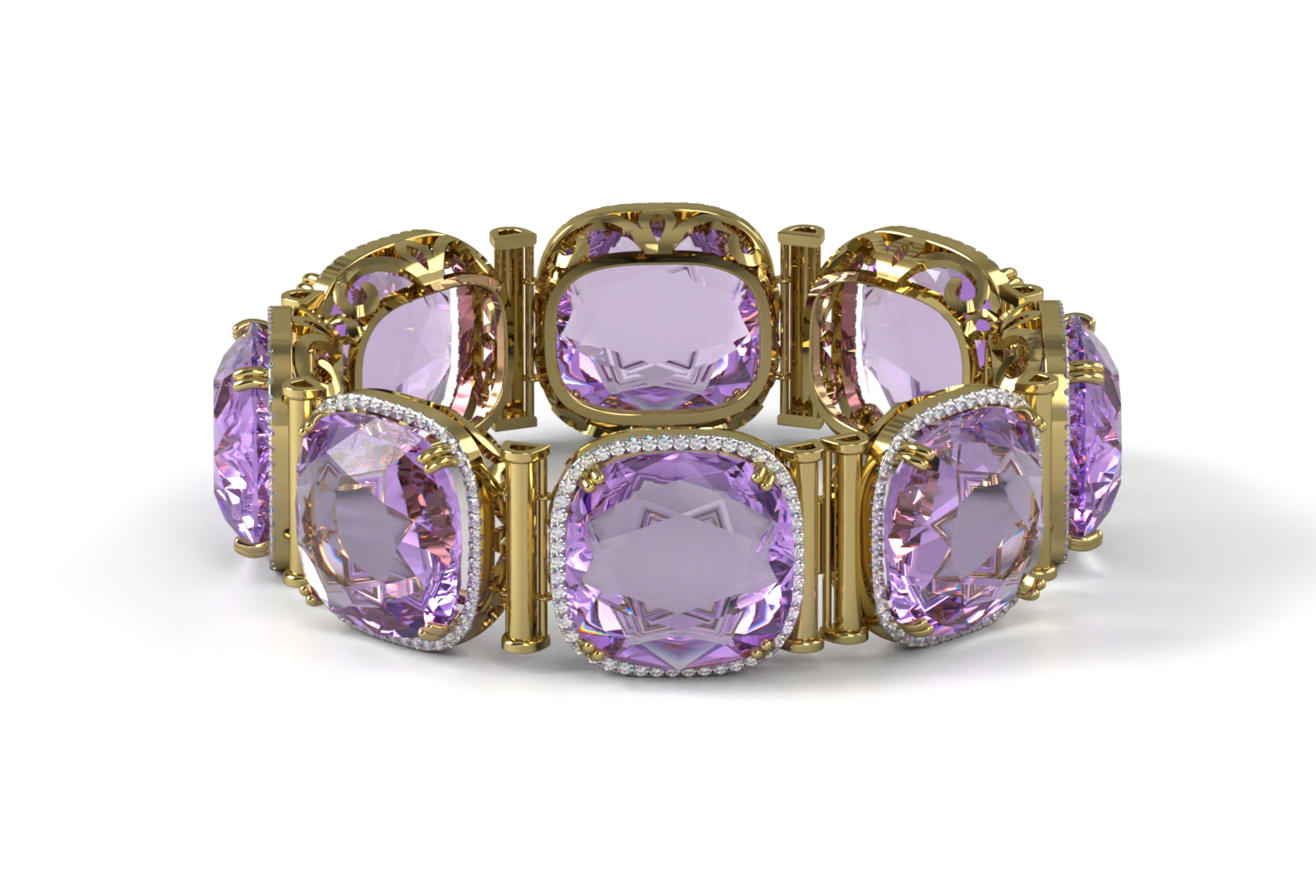 images Amethyst Diamond Bracelet