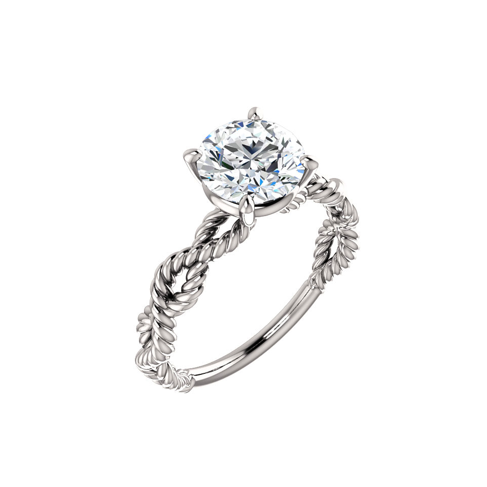 White Gold Emerald Diamond Engagement Ring