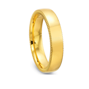 18kt Yellow Gold Coin Edge Wedding Band
