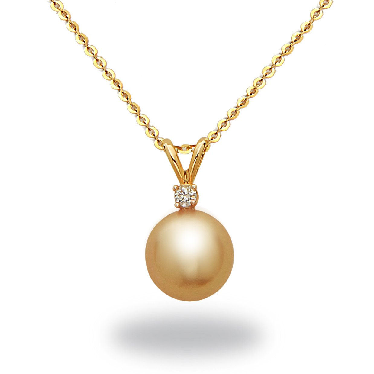 14 Kt Yellow Gold South Sea Diamond Pendant