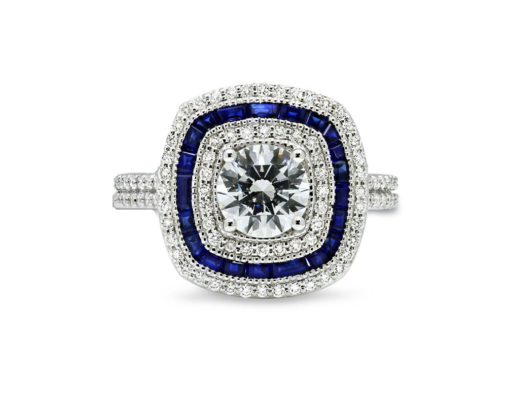 Three Sided Diamond Engagement Ring