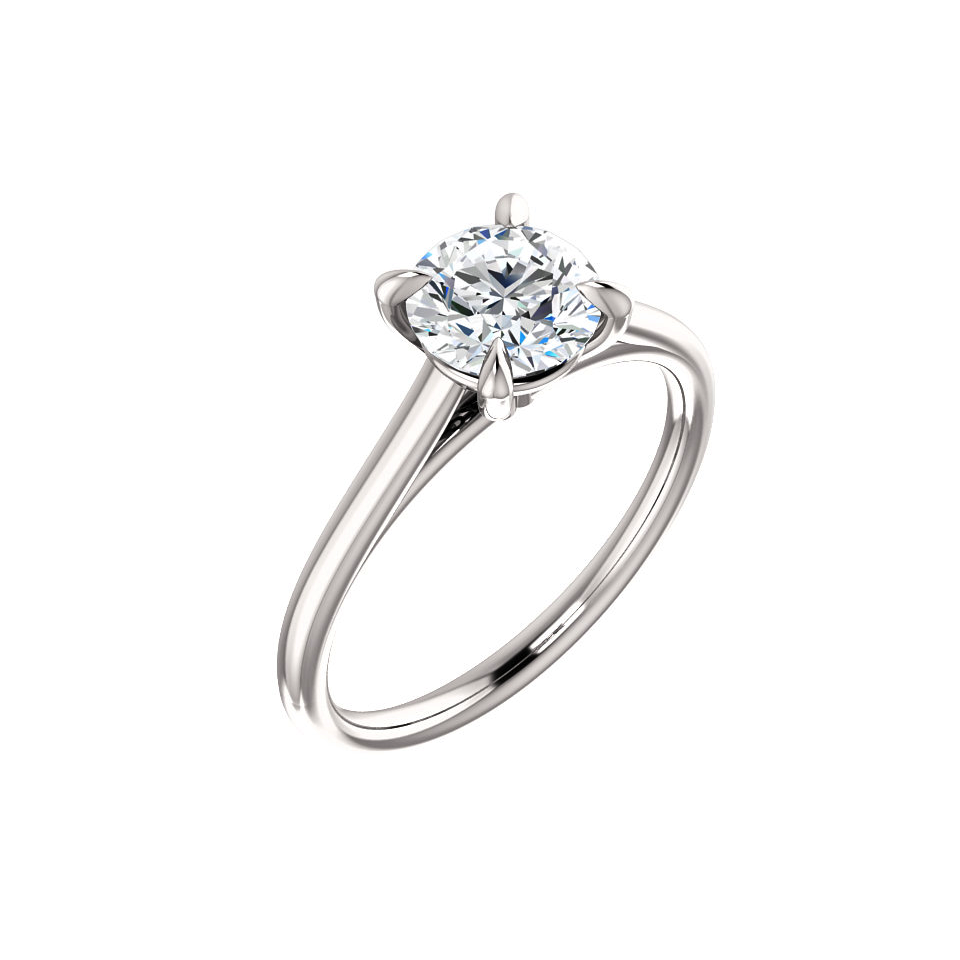White Gold Diamond Solitaire Engagement Ring Setting