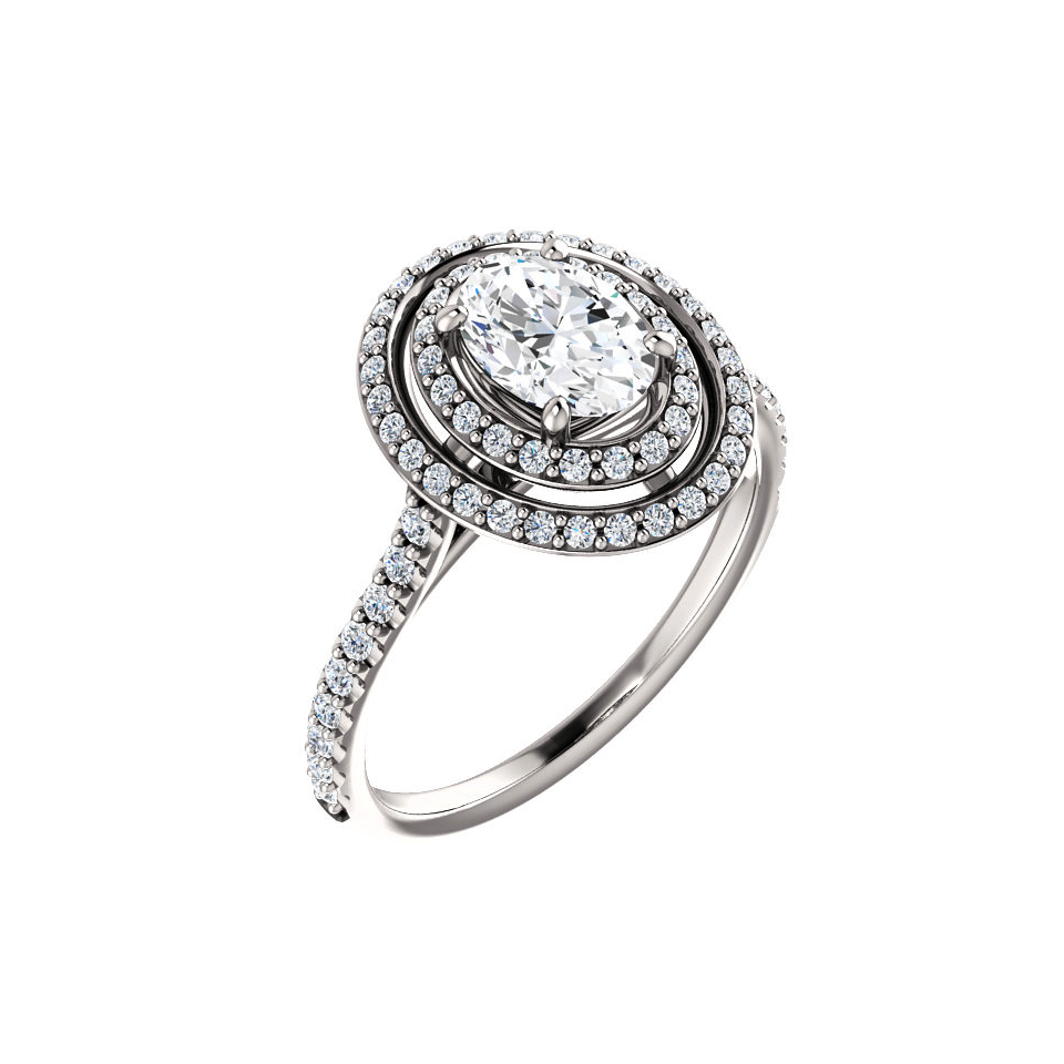 images Double Halo Oval Engagement Ring Setting