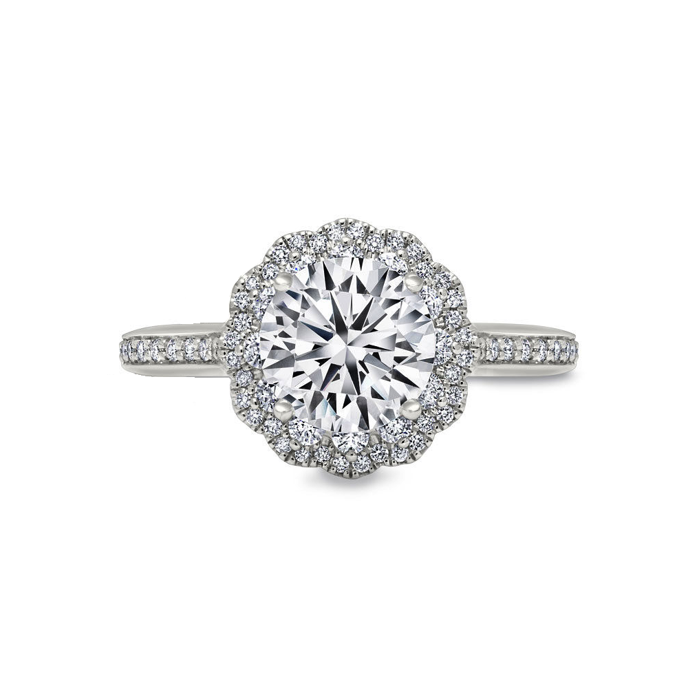 images 14kt White Gold Halo Diamond Engagement Ring