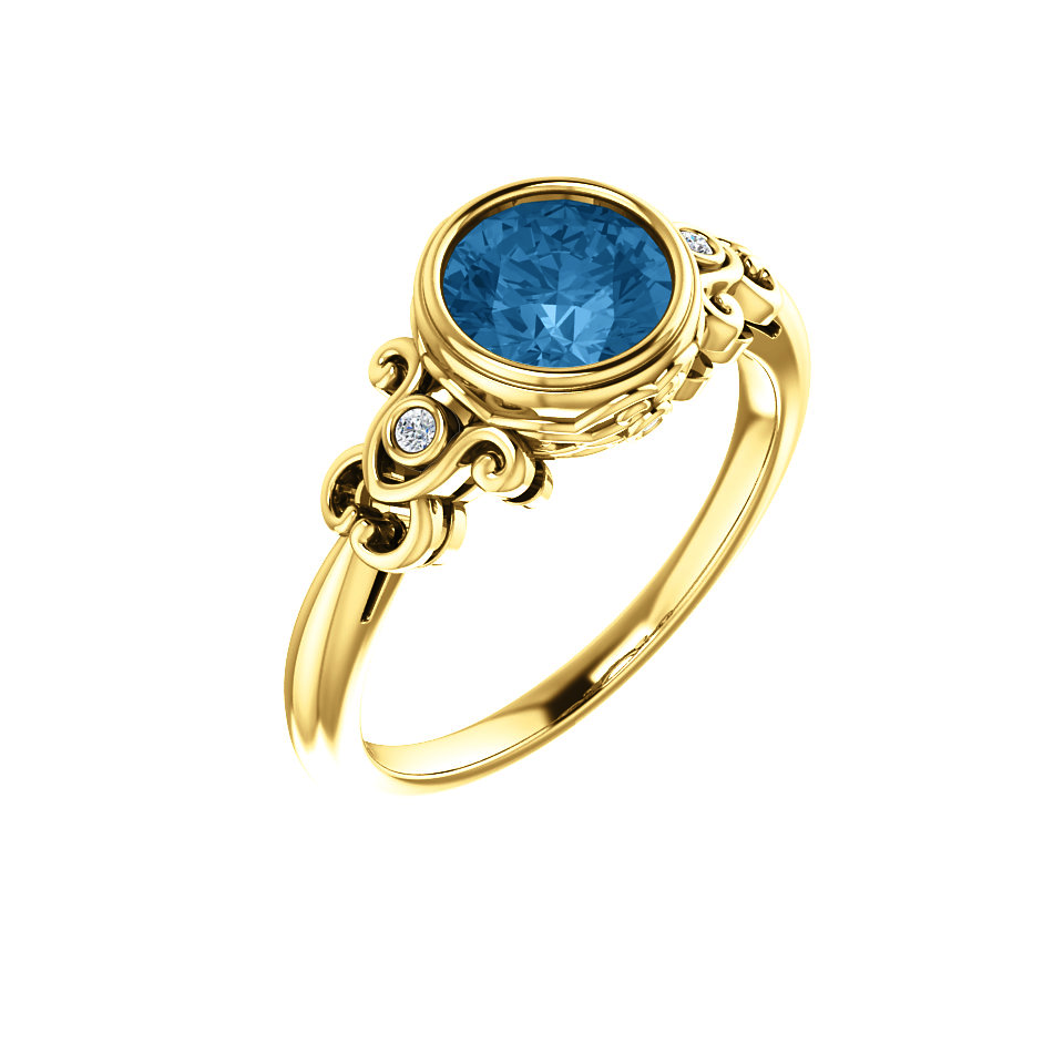 images Blue Topaz Vintage Ring