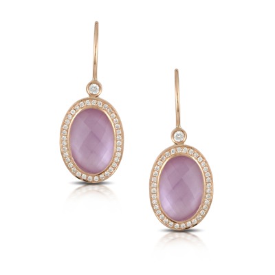 images Rose Gold Amethyst Diamond Earrings