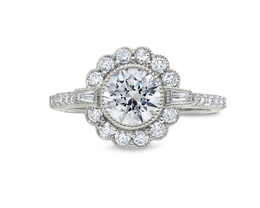 Victorian Halo Engagement Ring Setting