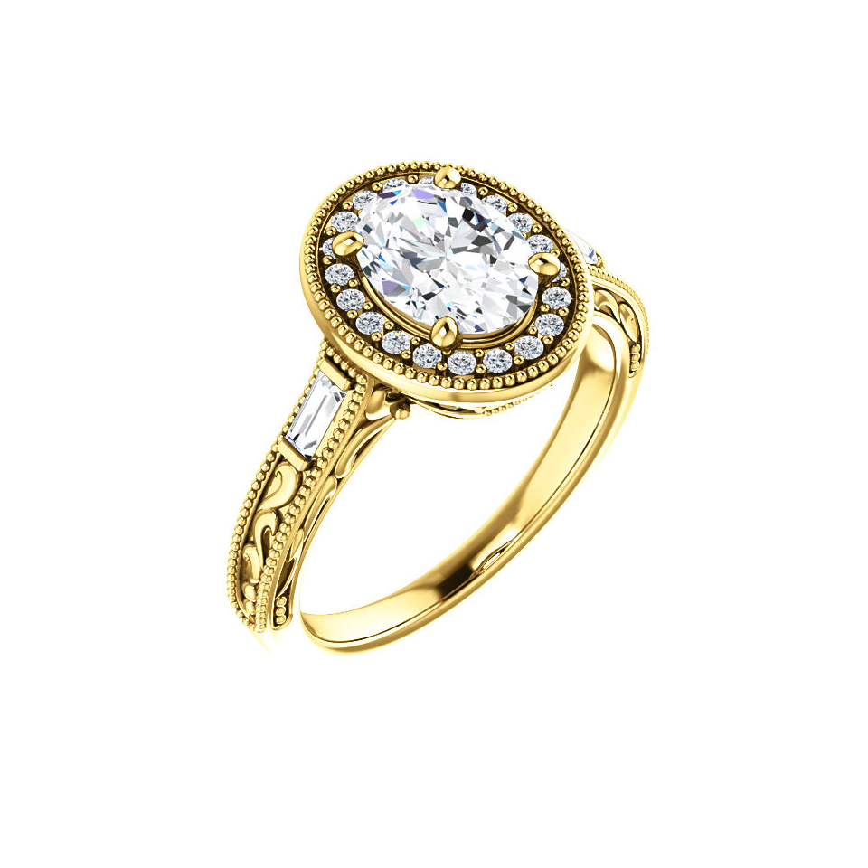 white gold Three Stone Diamond Engagement Ring
