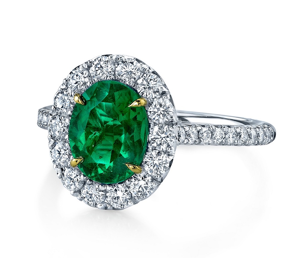 images Oval Emerald Diamond Halo Ring