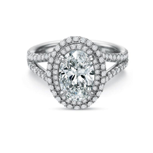 Olivia Double Halo Split Shank Engagement Ring