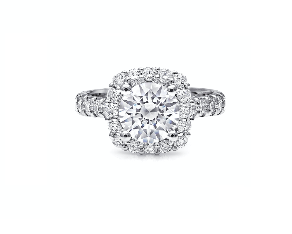 Three Stone Emerald Diamond Engagement Ring Setting