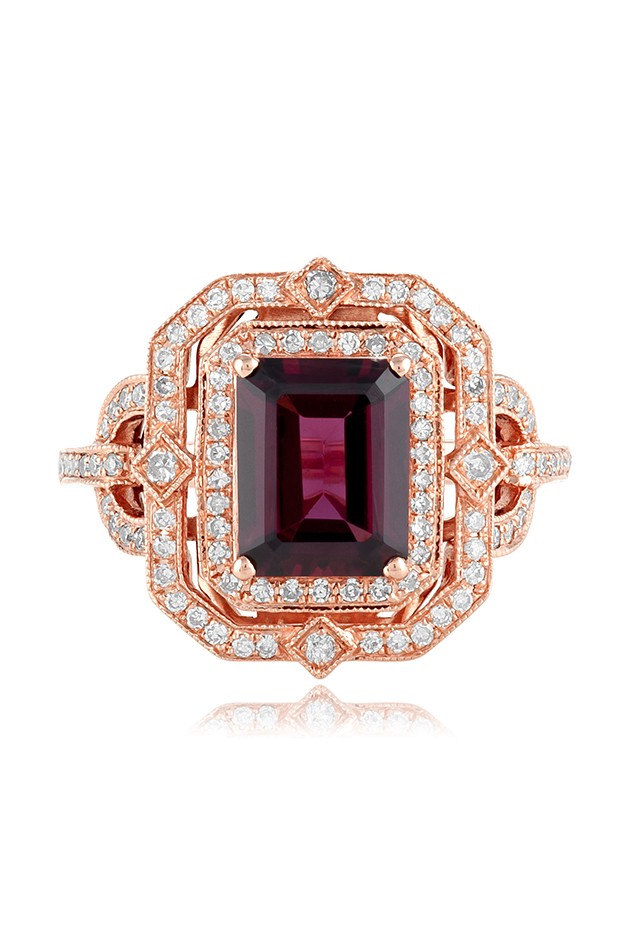images Rhodolite Garnet Rose Gold Ring