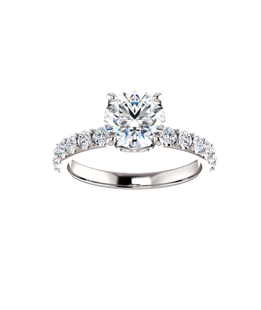 Rose Gold Hidden Halo Engagement Ring