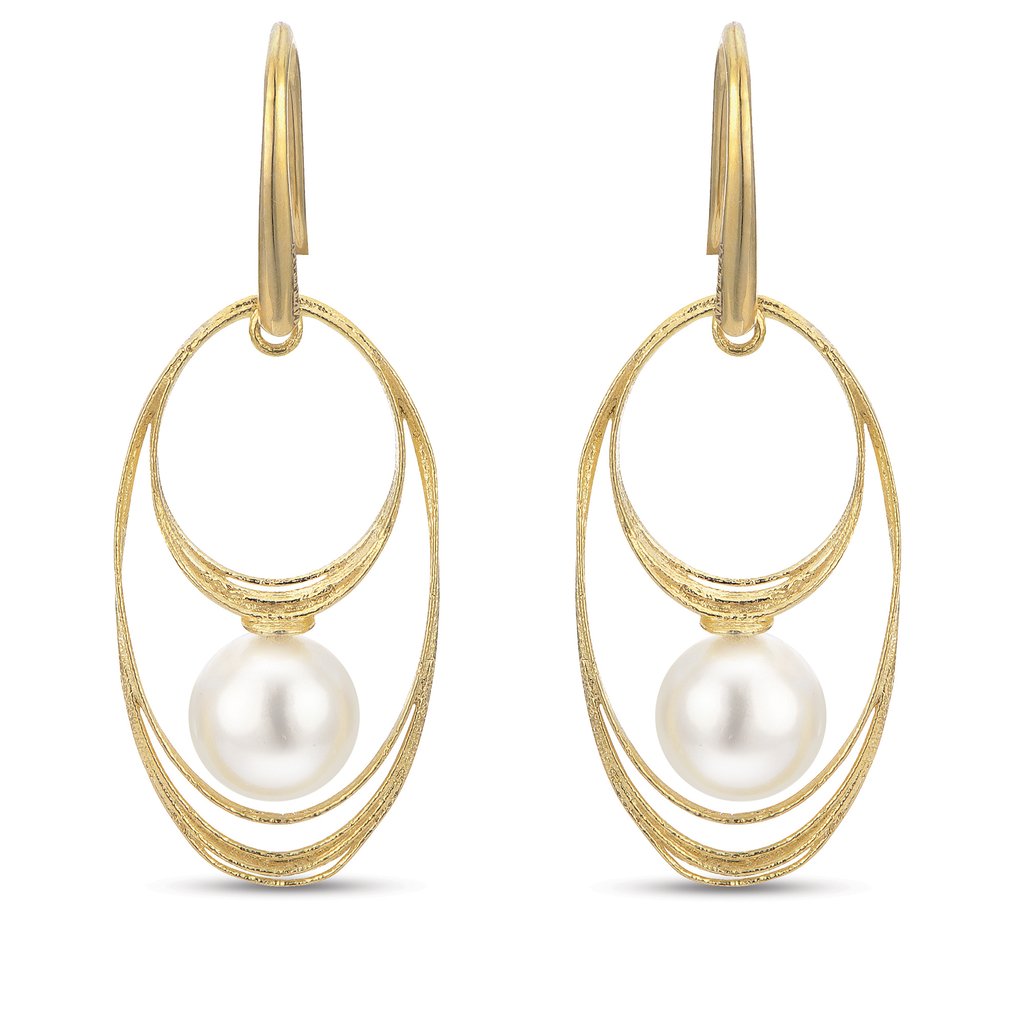 Pearl Paperclip Earrings