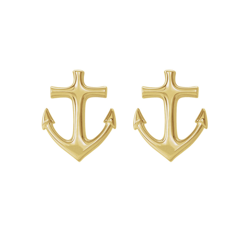 Yellow Gold Moon Earrings