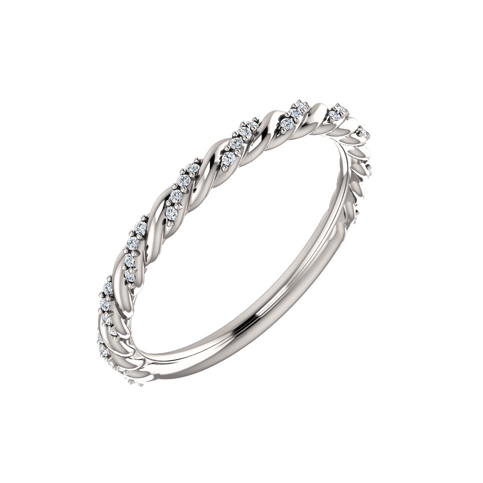 images Diamond Pave Twist Anniversary Band