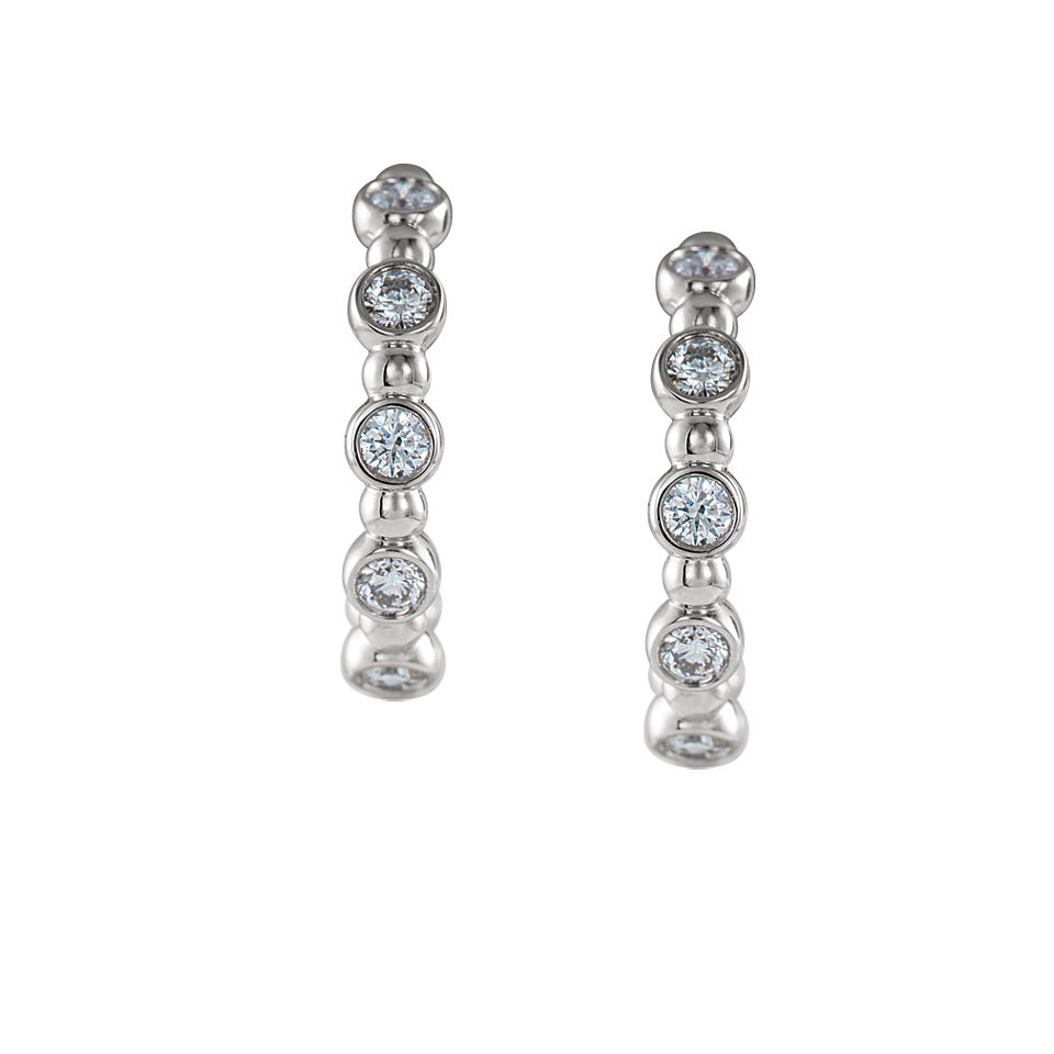 images Diamond Beaded Hoop Earrings