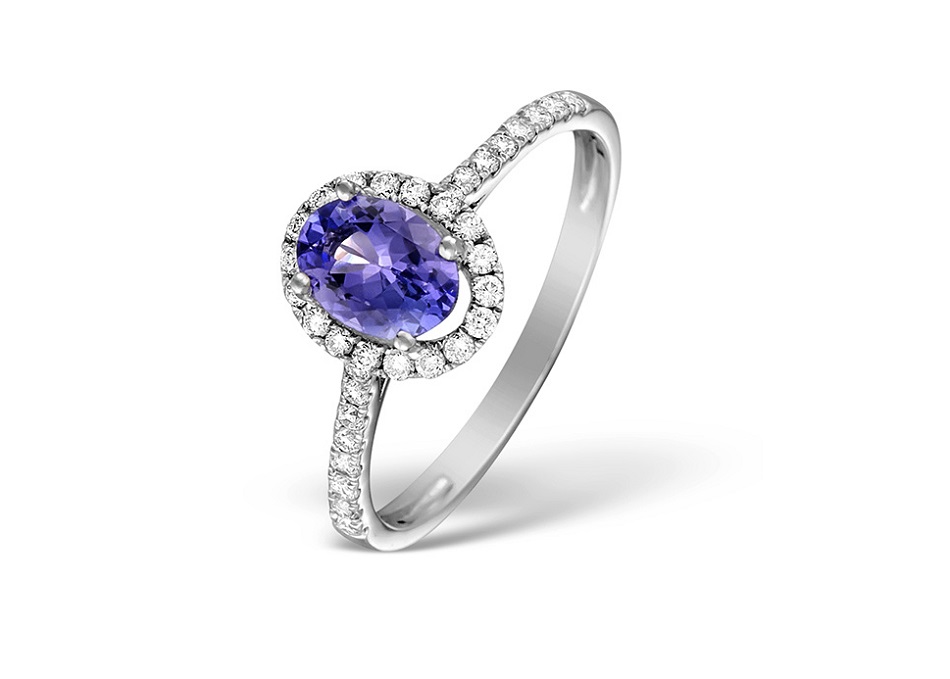 images Oval Tanzanite Halo Ring