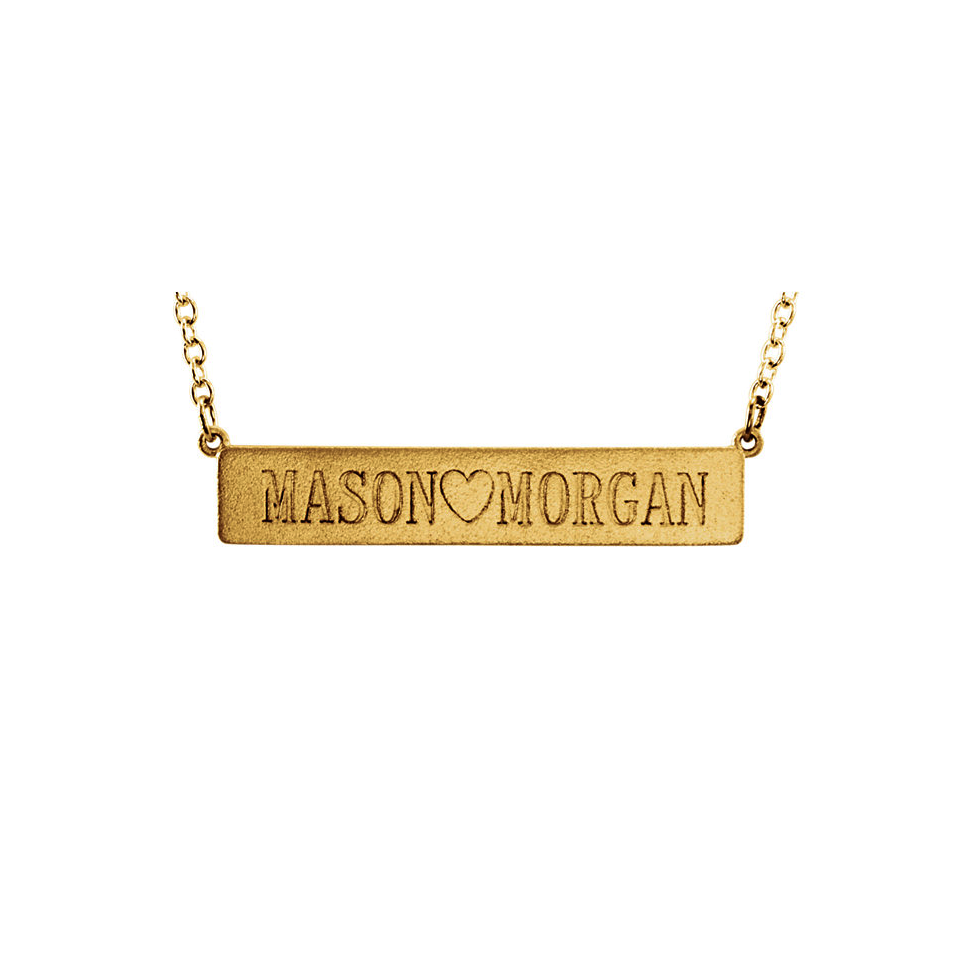 Engravable Scroll Disc Necklace