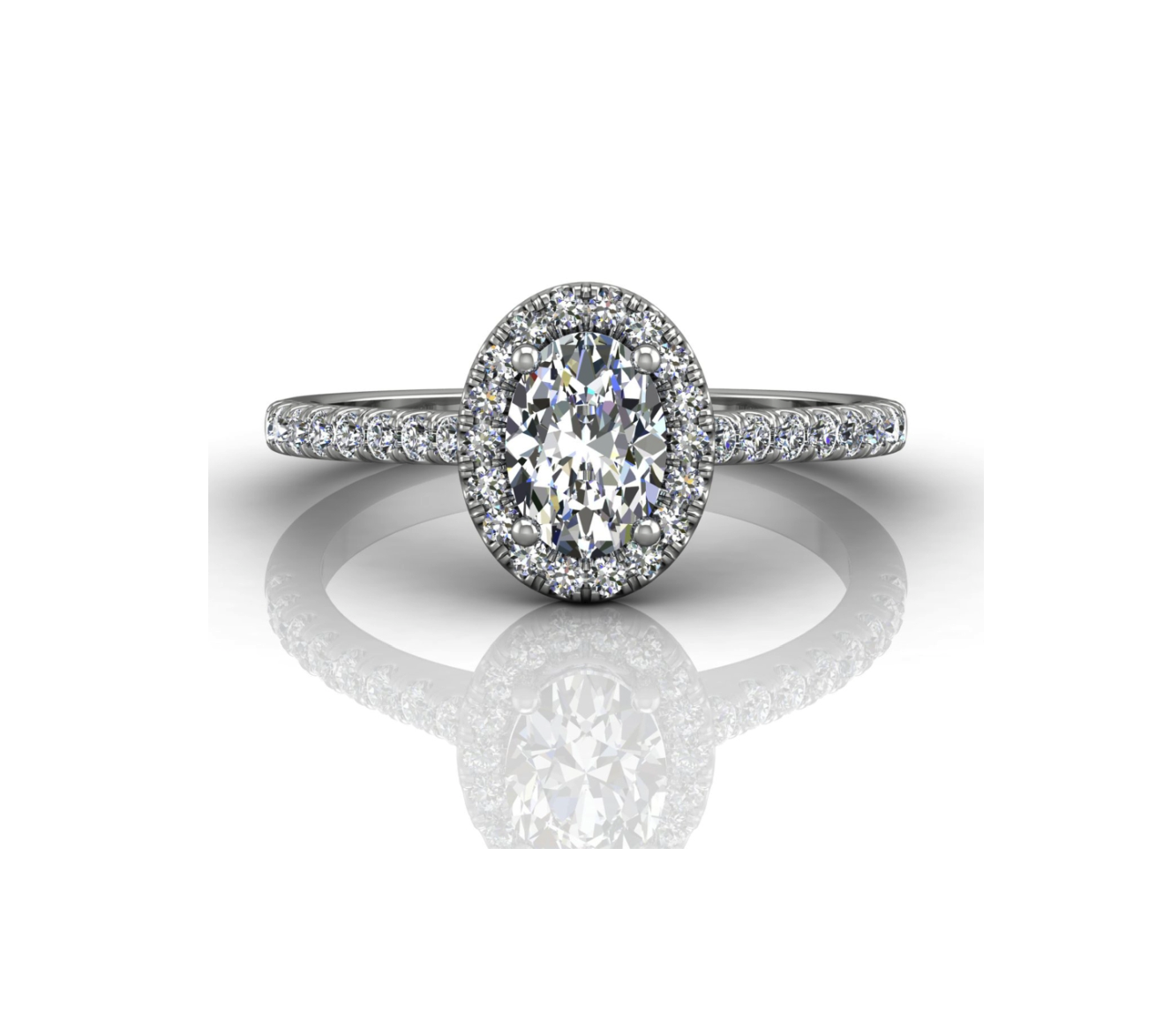 Pear Shape Halo Engagement Ring