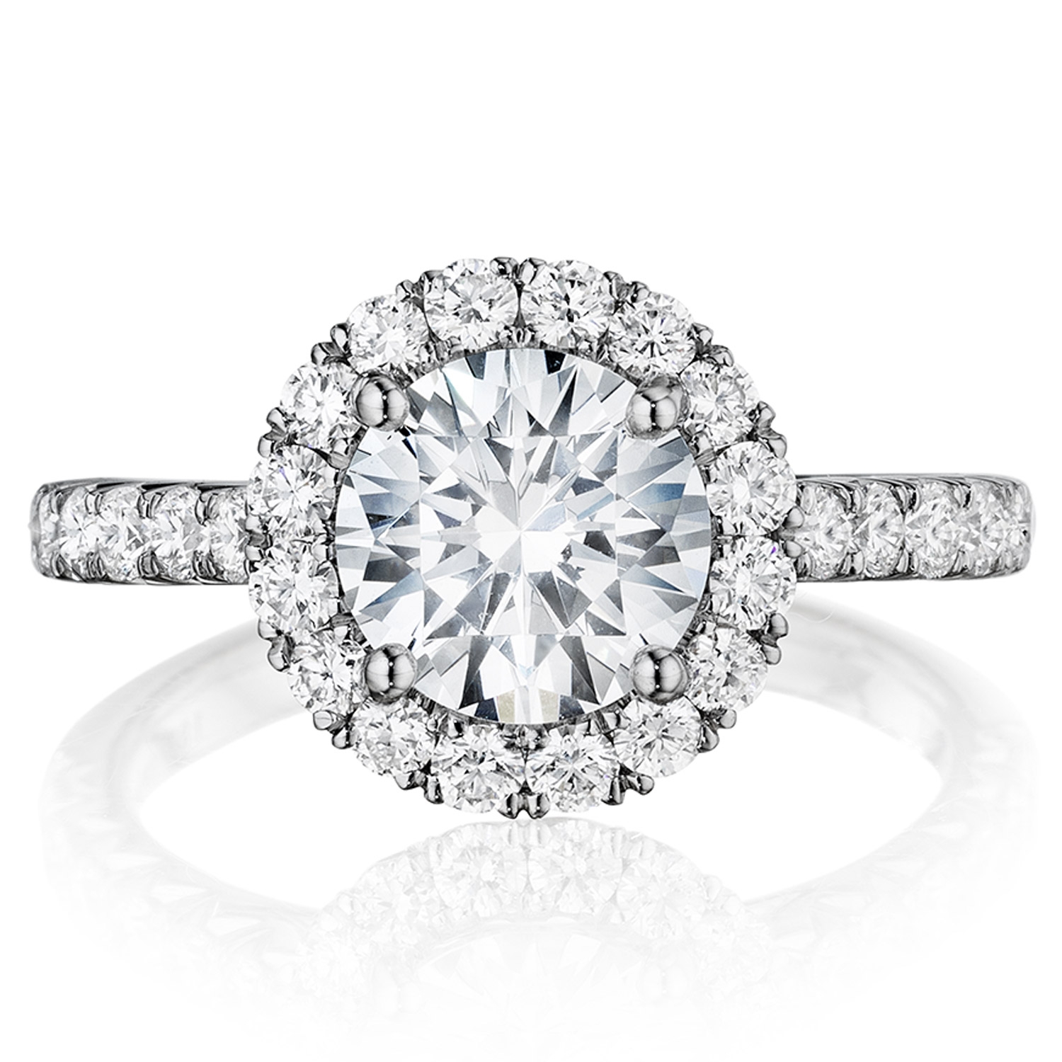 Cushion Halo Round Diamond Engagement Ring Setting