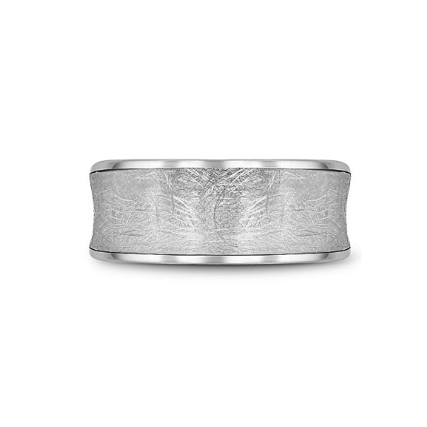 14kt white gold edged men's wedding band