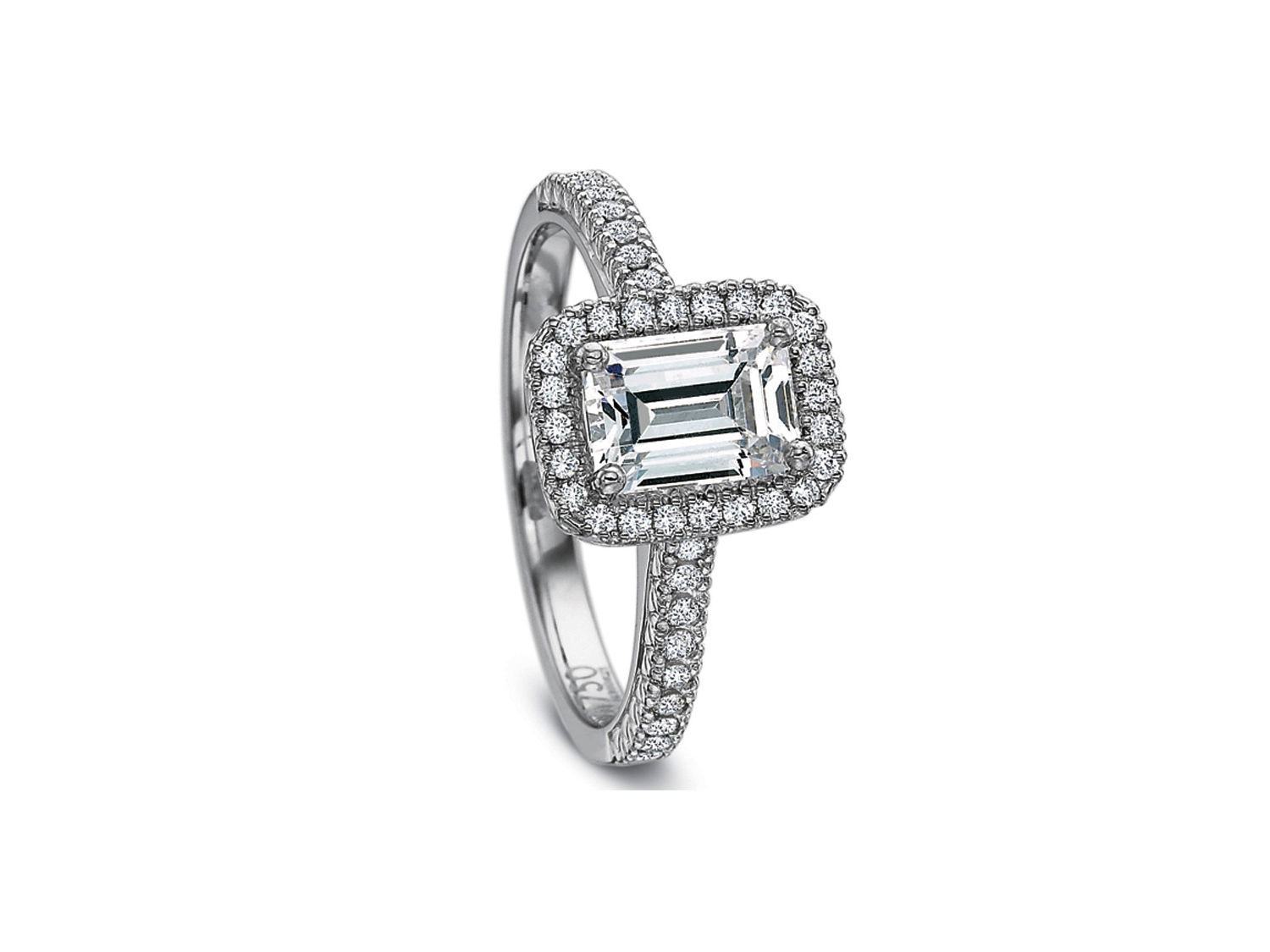 images Diamond Emerald Halo Engagement Ring