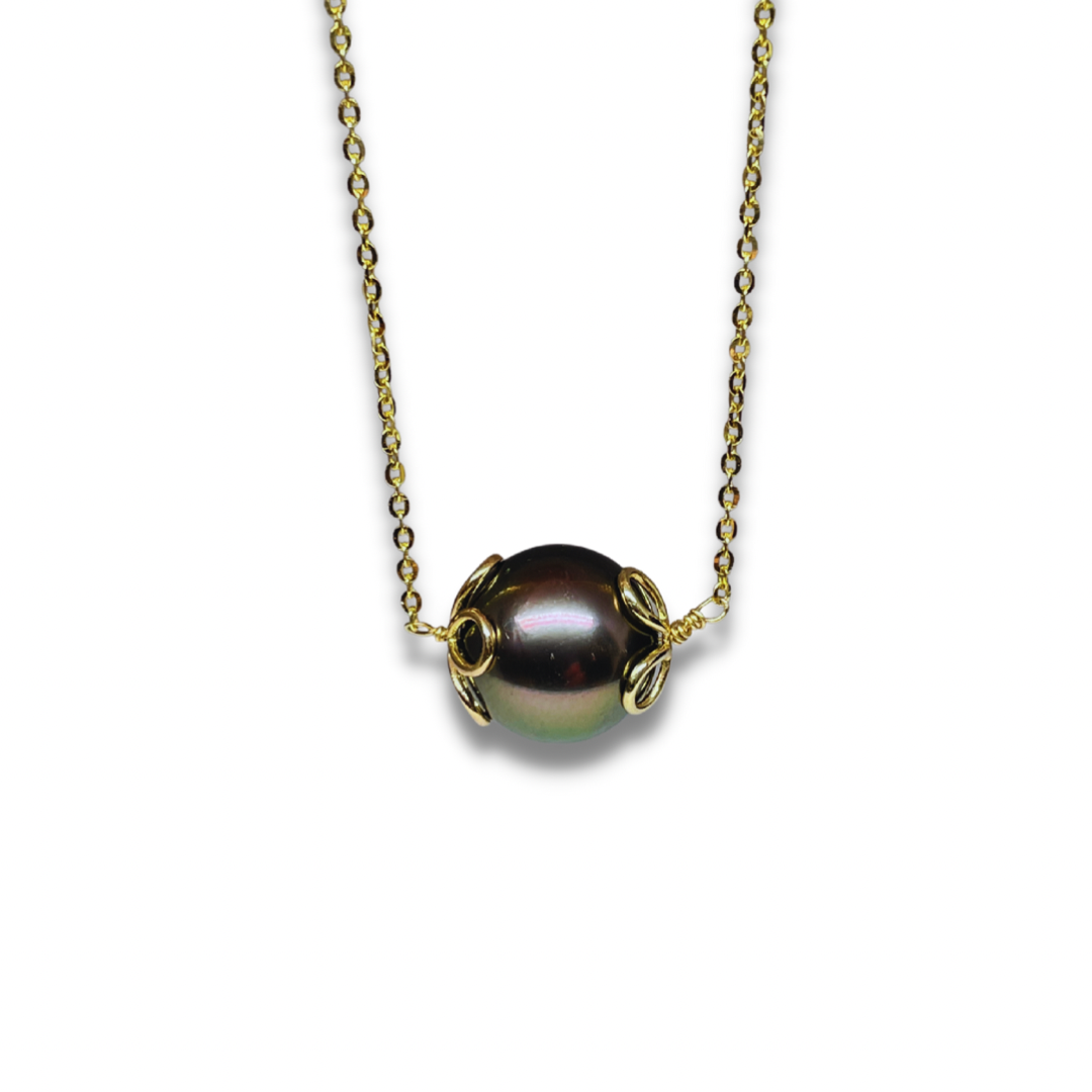 Yellow Gold Tahitian Pearl Pendant