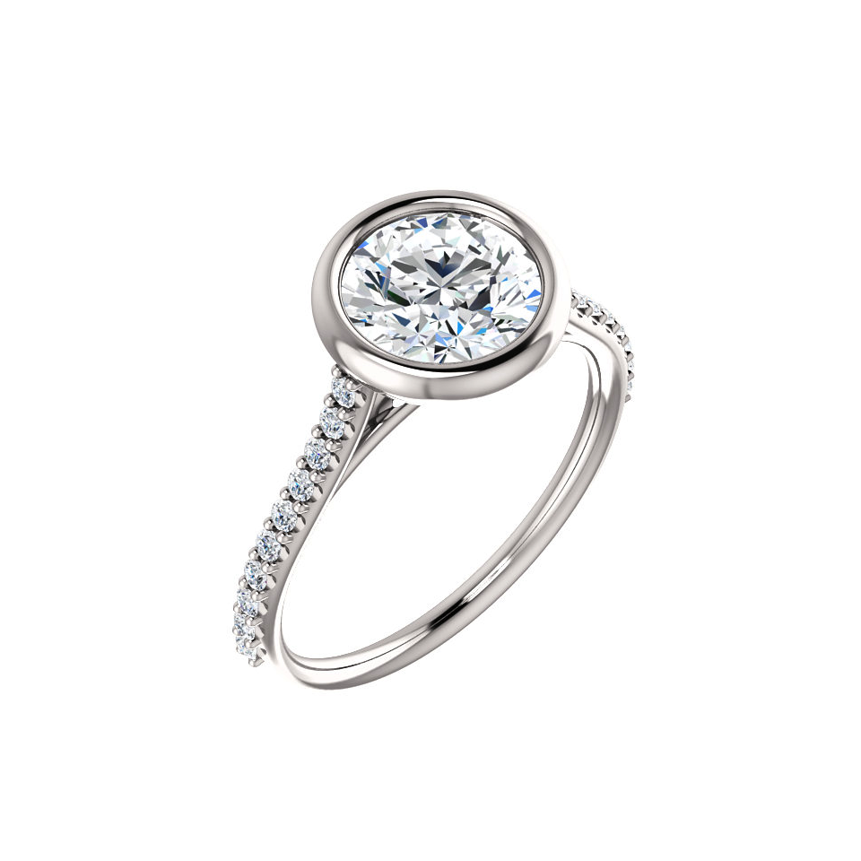 White Gold Emerald Diamond Engagement Ring