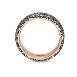 Men's Wood Grain Rose Gold Wedding Band