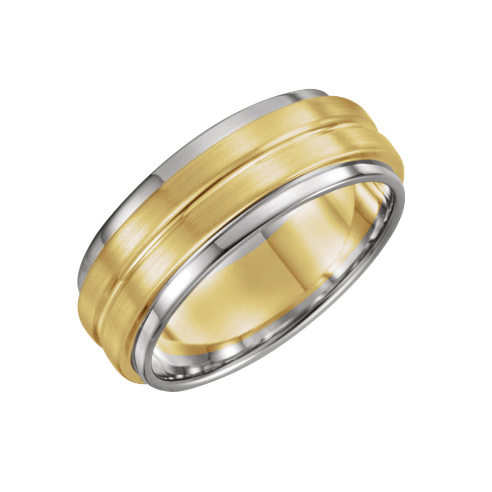 images 7mm Grooved Two Tone Band