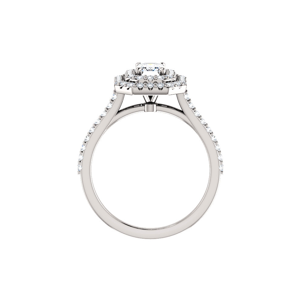 Emerald Double Halo Engagement Ring Setting