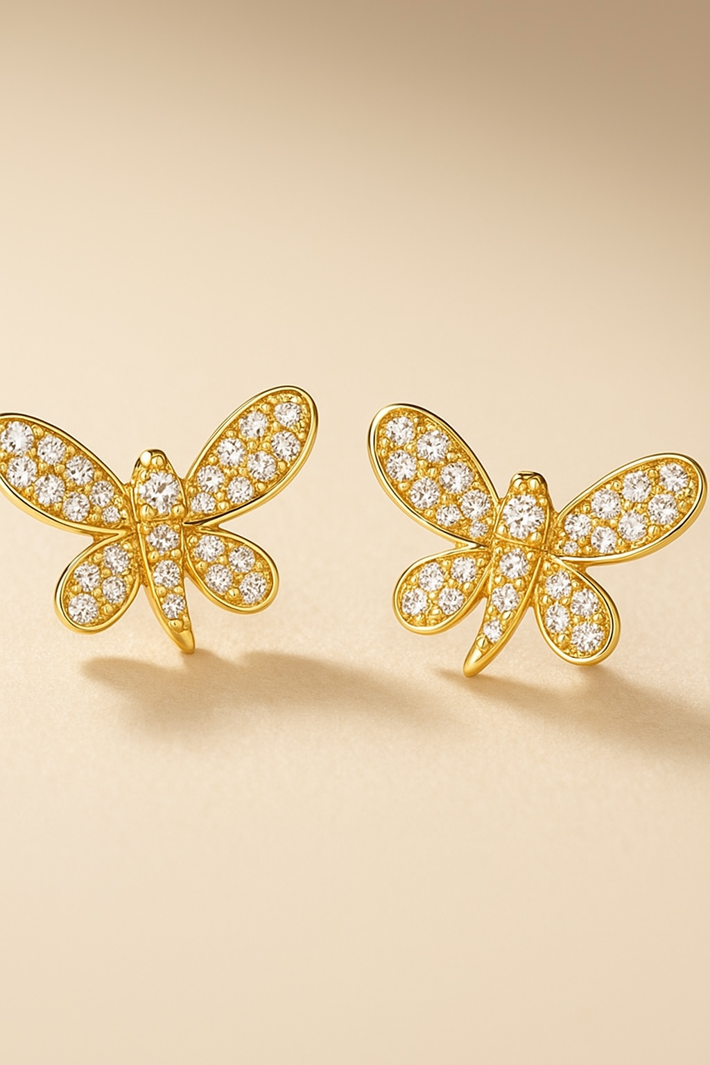 butterflyearrings Dragonfly Diamond Earrings