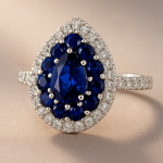 18kt white gold Sapphire Diamond Earrings