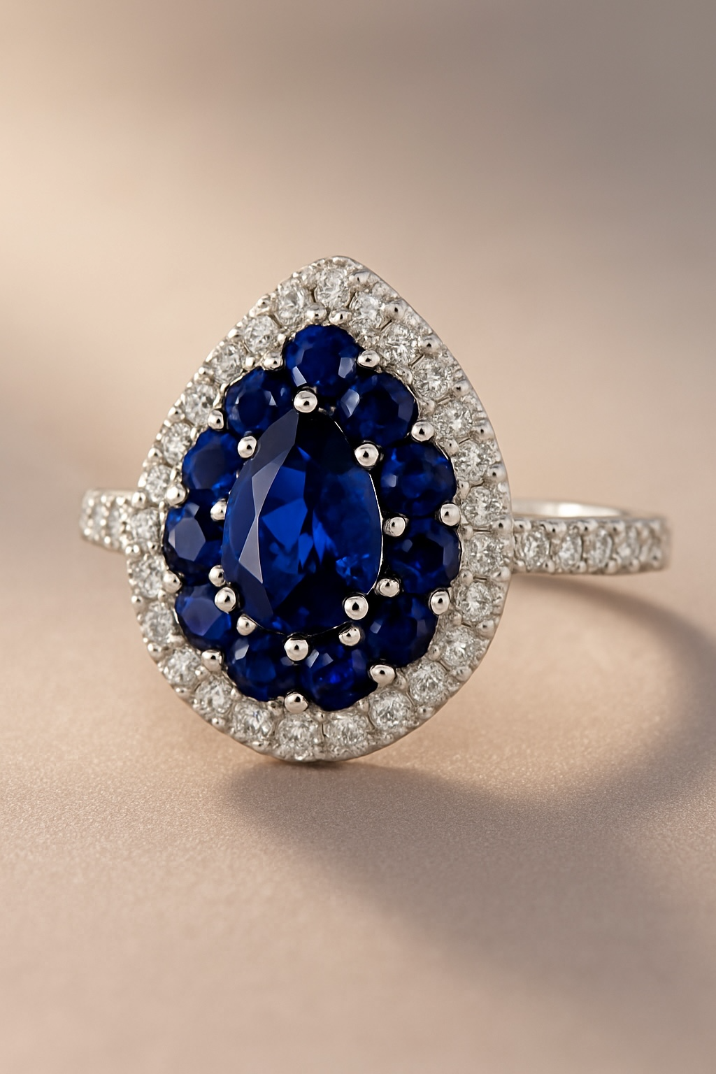 sapphirering Pear Shape Sapphire Engagement Ring