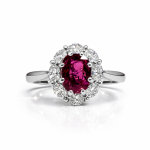 Round Blue Sapphire Diamond Ring
