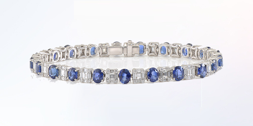 Sapphire Oval Diamond Bracelet