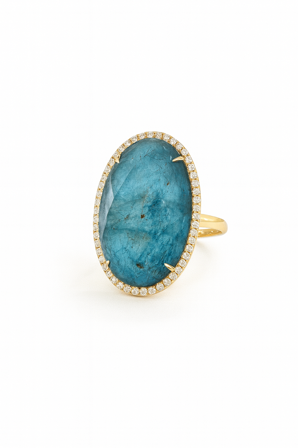 large blue ring Aegean Halo Ring